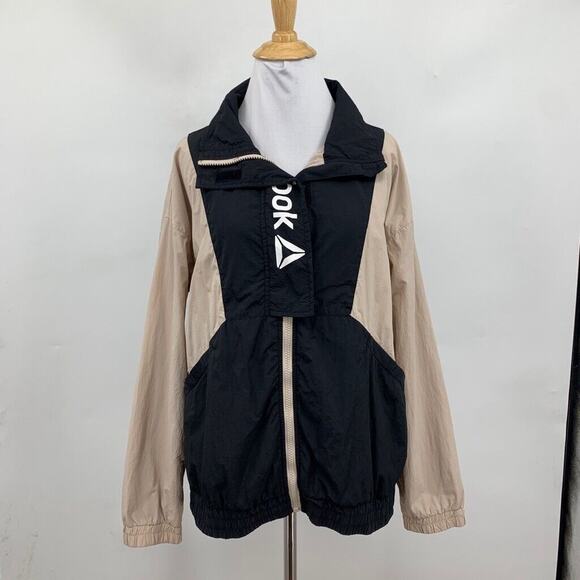 Reebok Jacket Womens M Medium Colorblock Crossfit Retro Windbreaker Zip Up Mesh - Picture 2 of 16